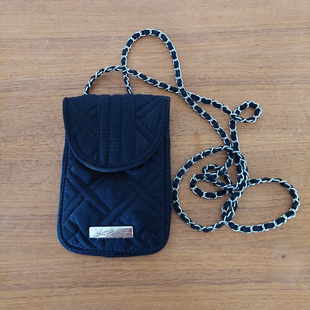 Vera Bradley Black Quilted Phone Crossbody